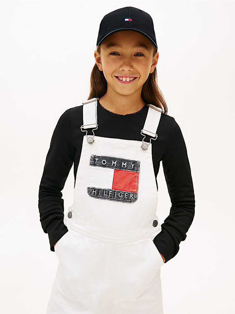 Çocuk Unisex Small Flag Şapka Siyah KA0KA00025BDS