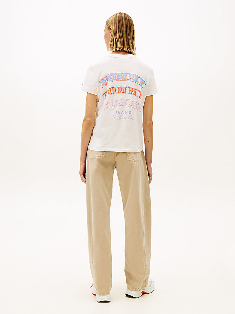 Kadın TJW Regular Dollar Stack T-shirt Beyaz DW0DW22516YBH