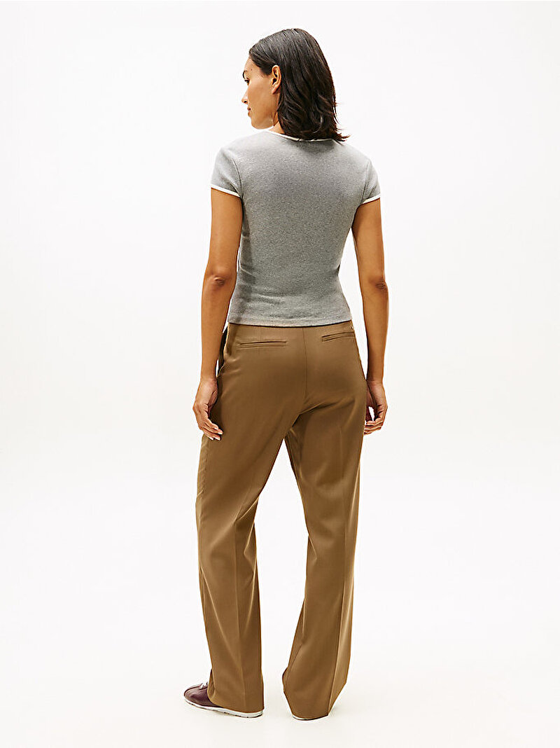 Kadın Varsity Slim Ringer T-shirt Gri WW0WW47881P61