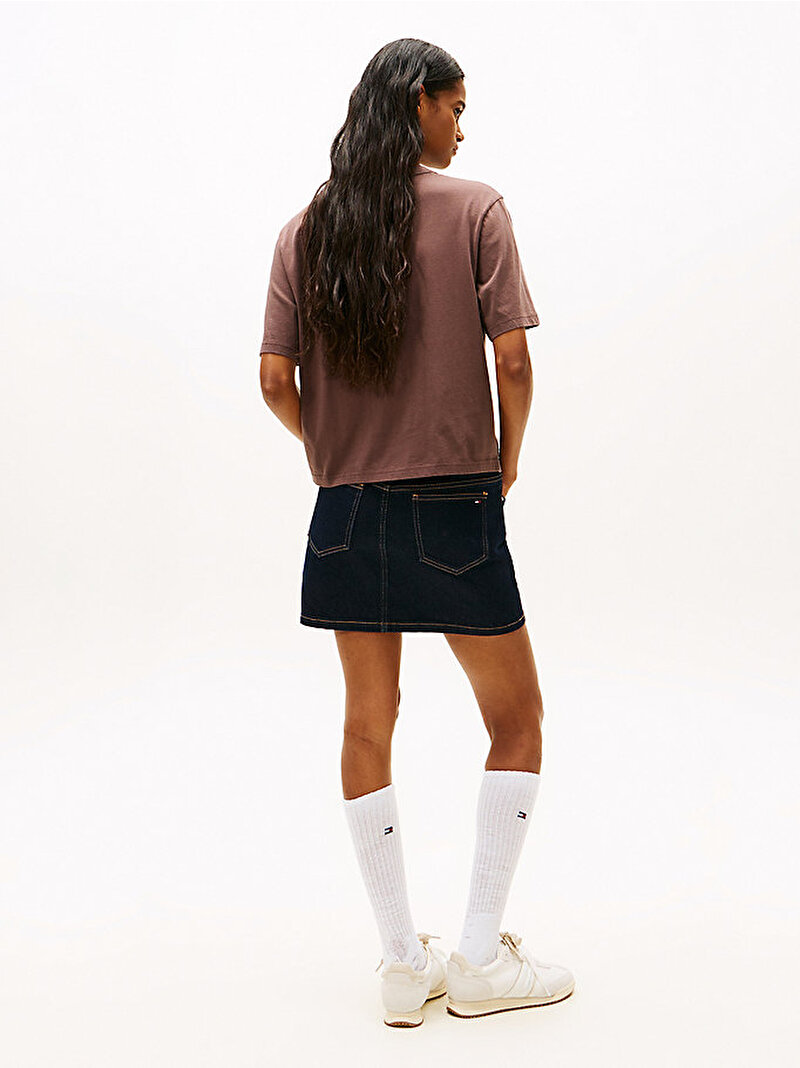 Kadın TJW Boxy Badge T-shirt Kahverengi DW0DW22202GW1