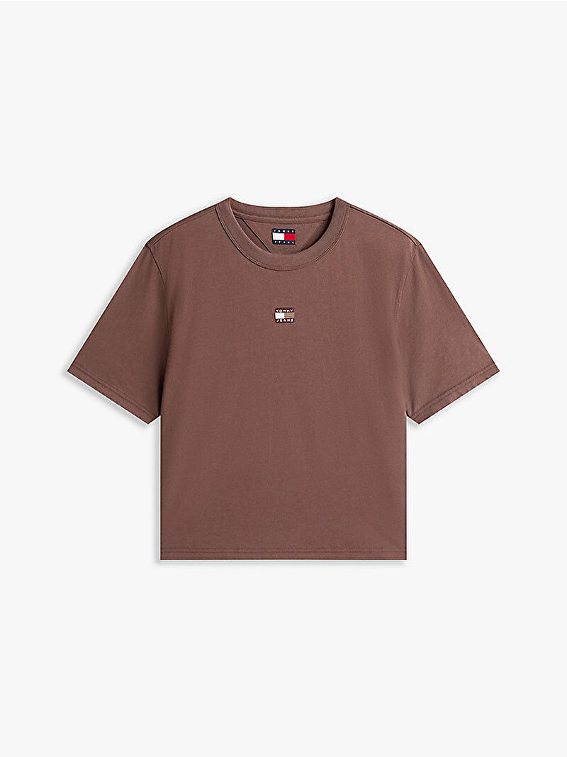 Kadın TJW Boxy Badge T-shirt Kahverengi DW0DW22202GW1
