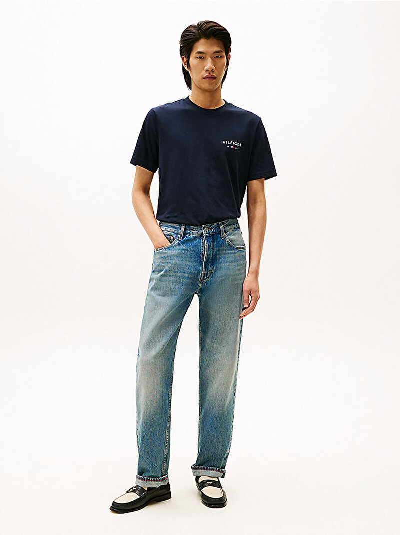 Erkek Brand Love Small T-shirt Lacivert MW0MW41456DW5