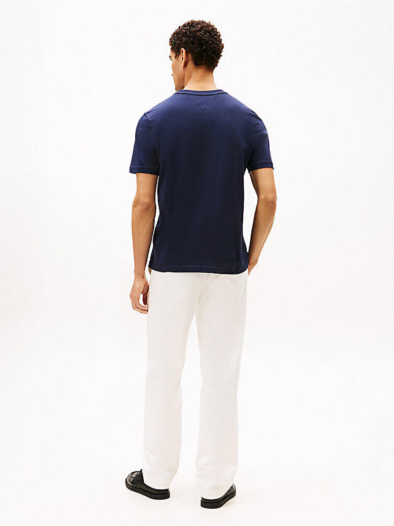 Erkek Tommy Embro Flag T-shirt Lacivert MW0MW42736DW5