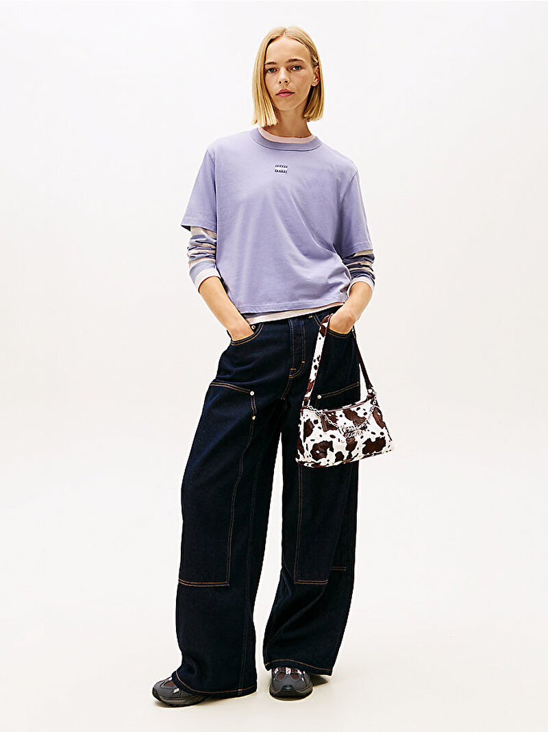 Kadın TJW Boxy Badge T-shirt Mor DW0DW22202C5U