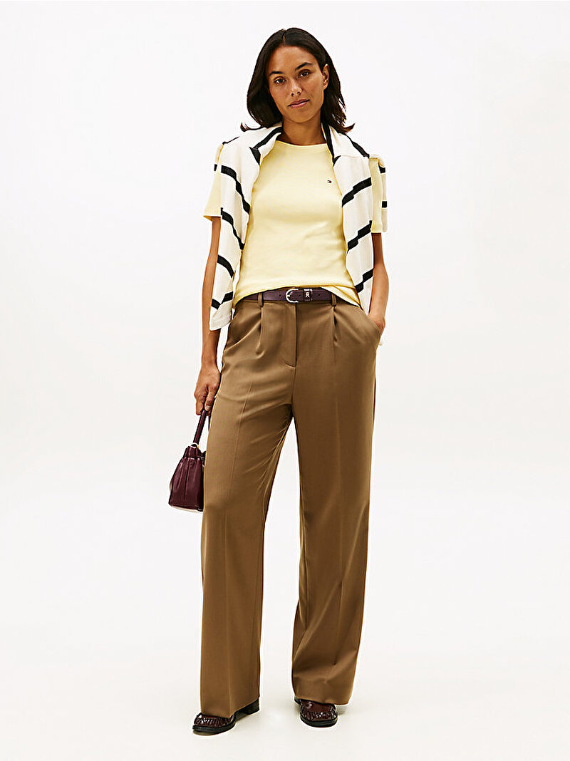 Kadın Slim Cody C-nk T-shirt Sarı WW0WW40587ZGI