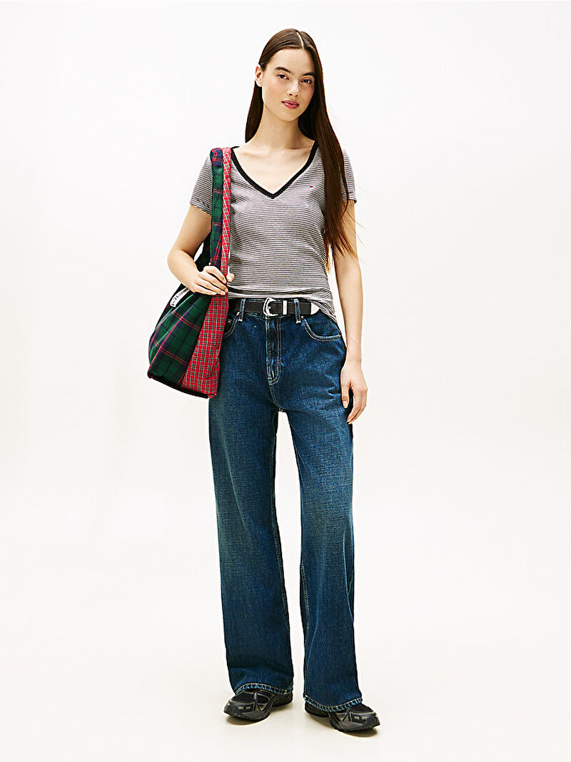 Kadın TJW Slim Essential T-shirt Siyah DW0DW173850AP