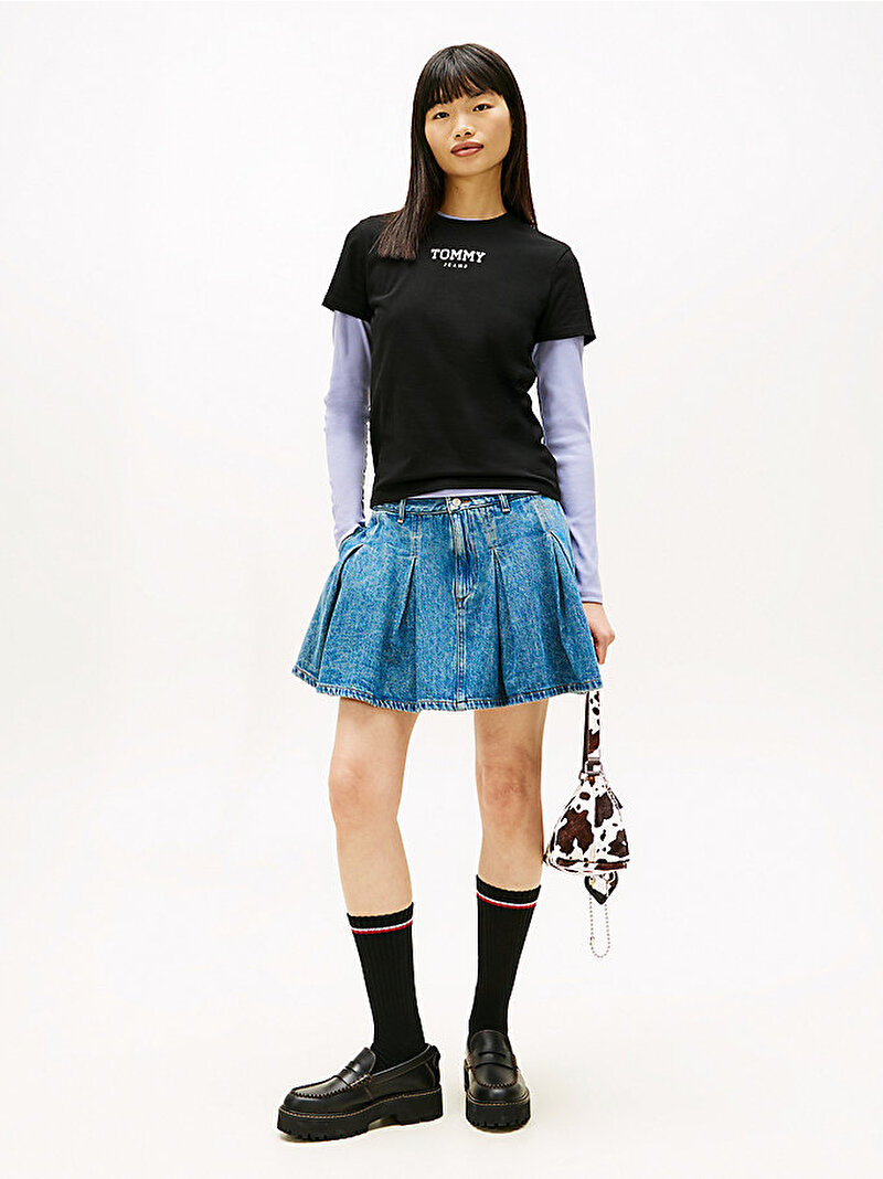 Kadın TJW Regular Essential T-shirt Siyah DW0DW21842BDS