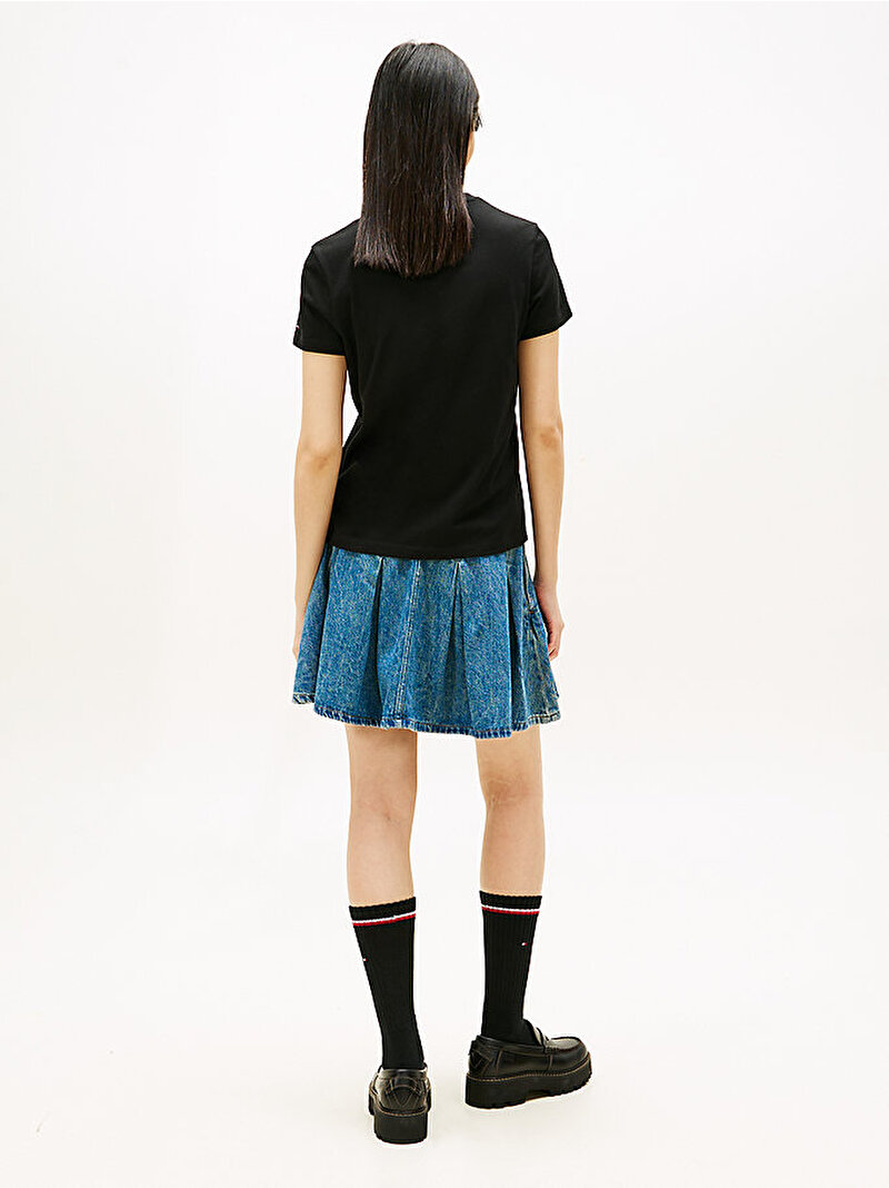 Kadın TJW Regular Essential T-shirt Siyah DW0DW21842BDS