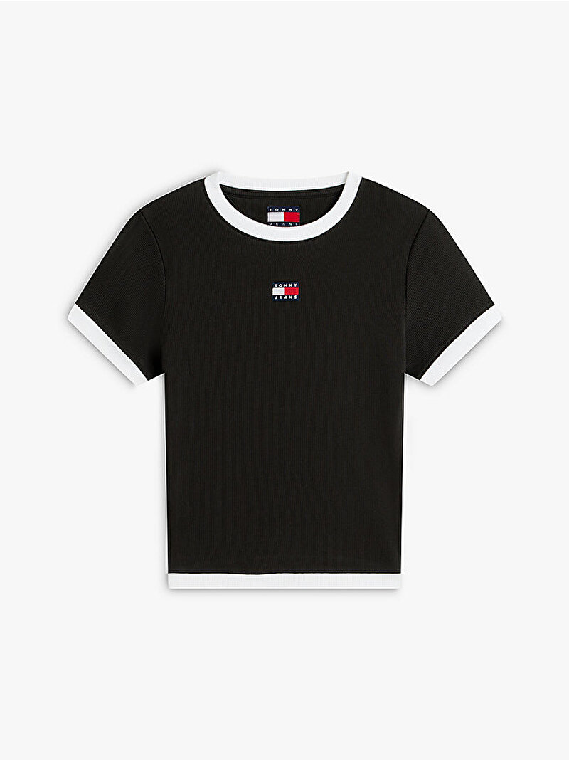 Kadın TJW Slim Badge T-shirt Siyah DW0DW22575BDS
