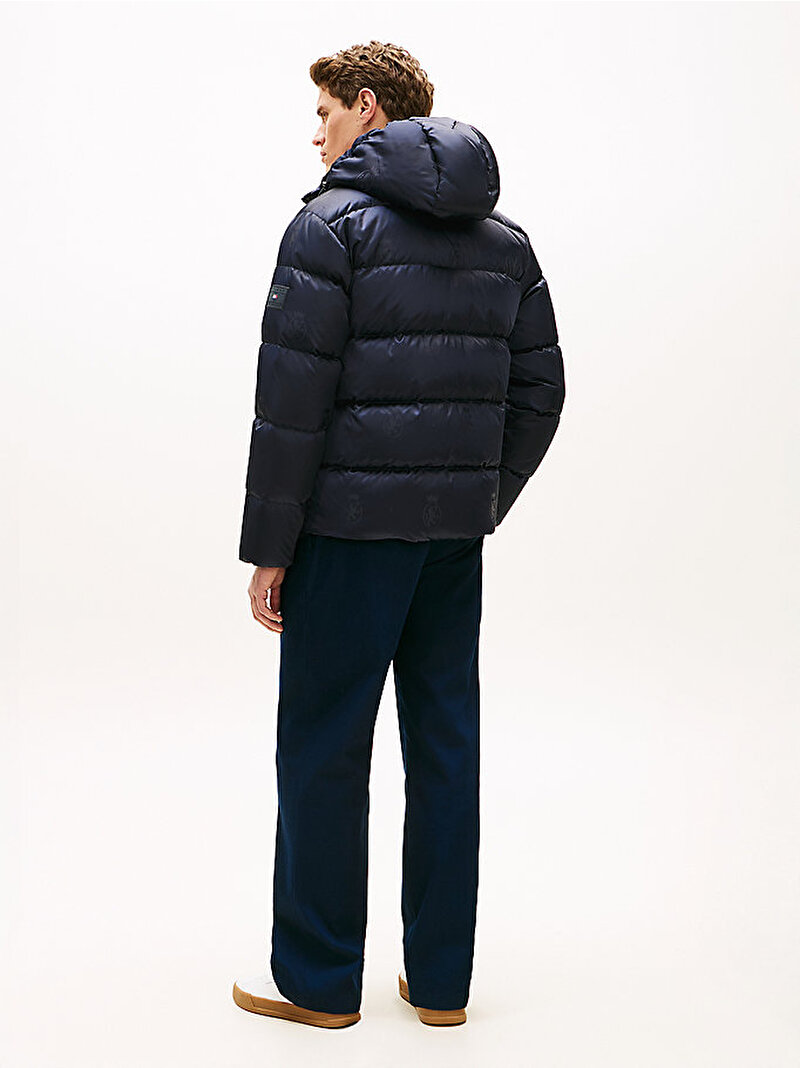 Erkek Crest Down Hooded Puffer Mont Lacivert MW0MW42872DW5