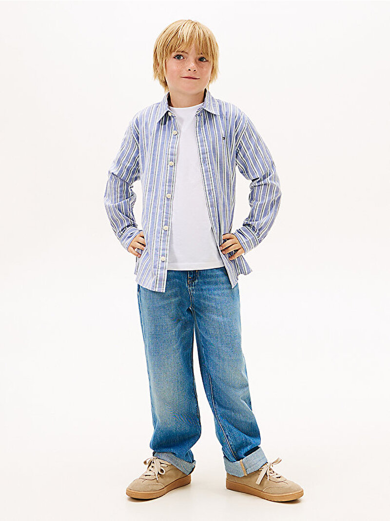 Erkek Çocuk Flex Stripe Gömlek Mavi KB0KB10066C8M