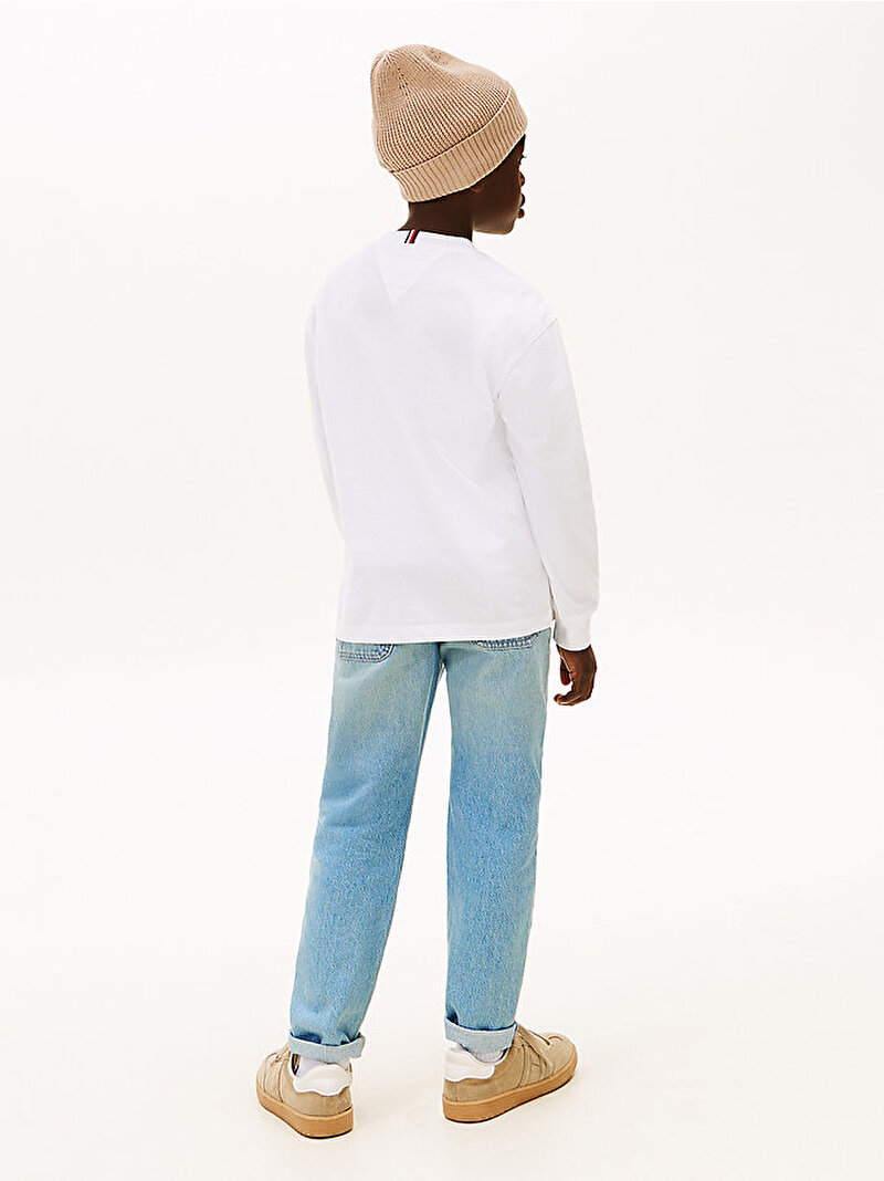 Erkek Çocuk Monotype Print T-shirt Beyaz KB0KB10052YBR