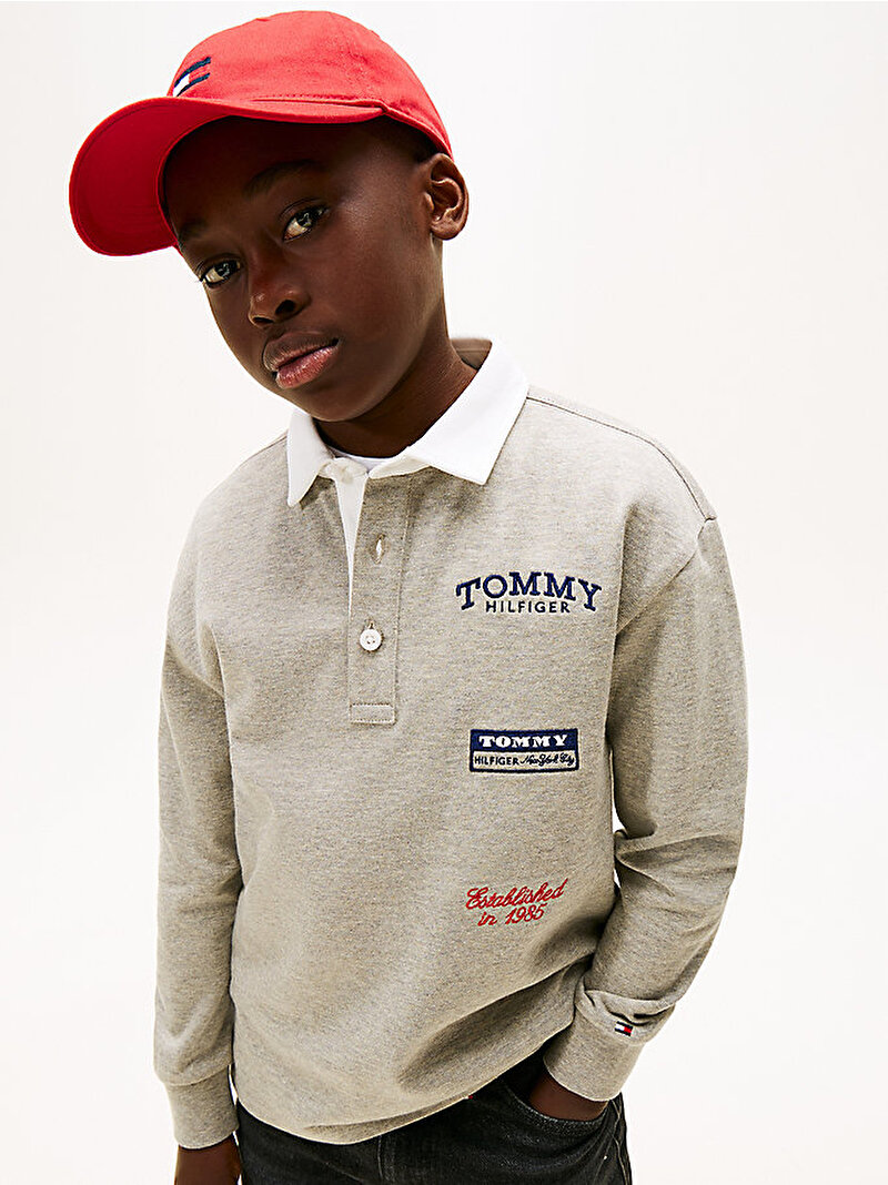 Erkek Çocuk Multi Print Polo T-shirt Gri KB0KB10045A1G