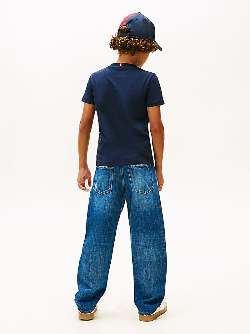 Erkek Çocuk Tommy Faded Print T-shirt Lacivert KB0KB10055C1G