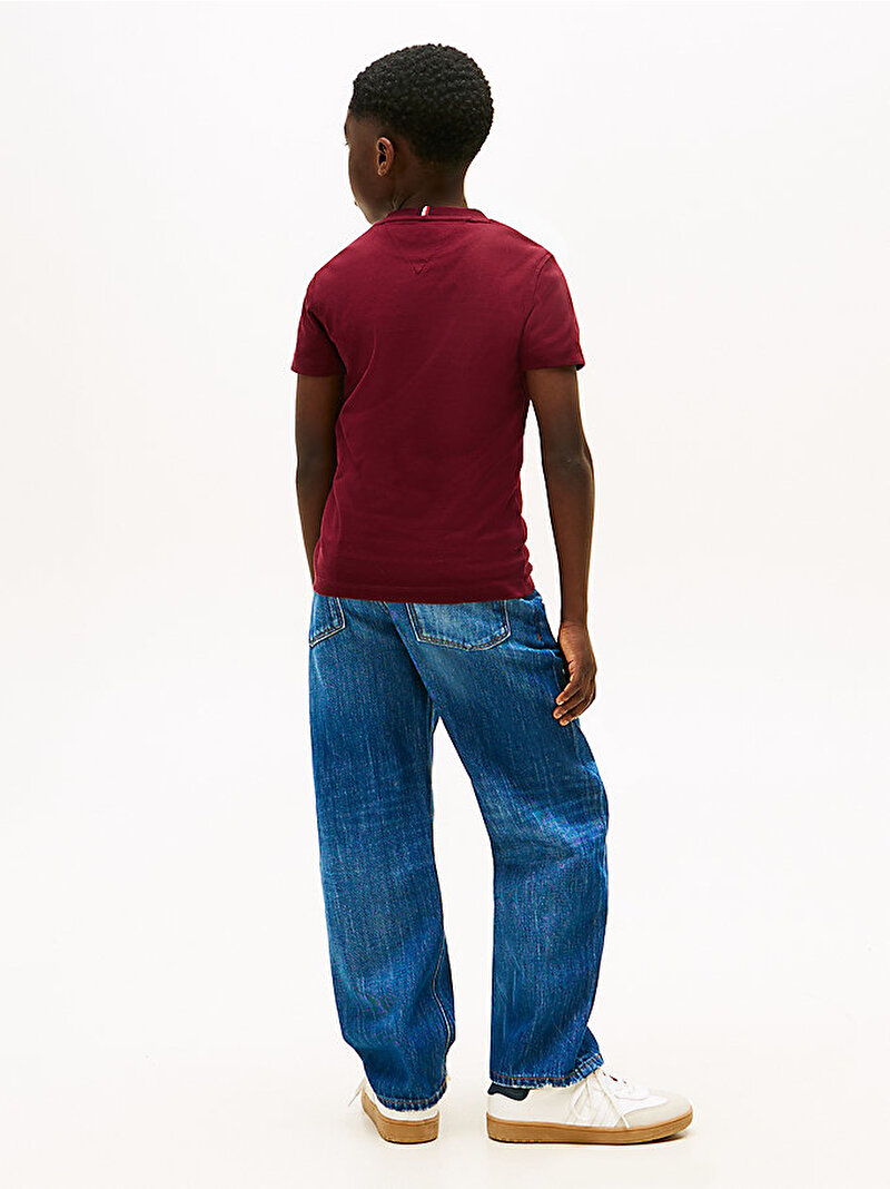 Erkek Çocuk Tommy Icons Interlock T-shirt Kırmızı KB0KB10360VLP