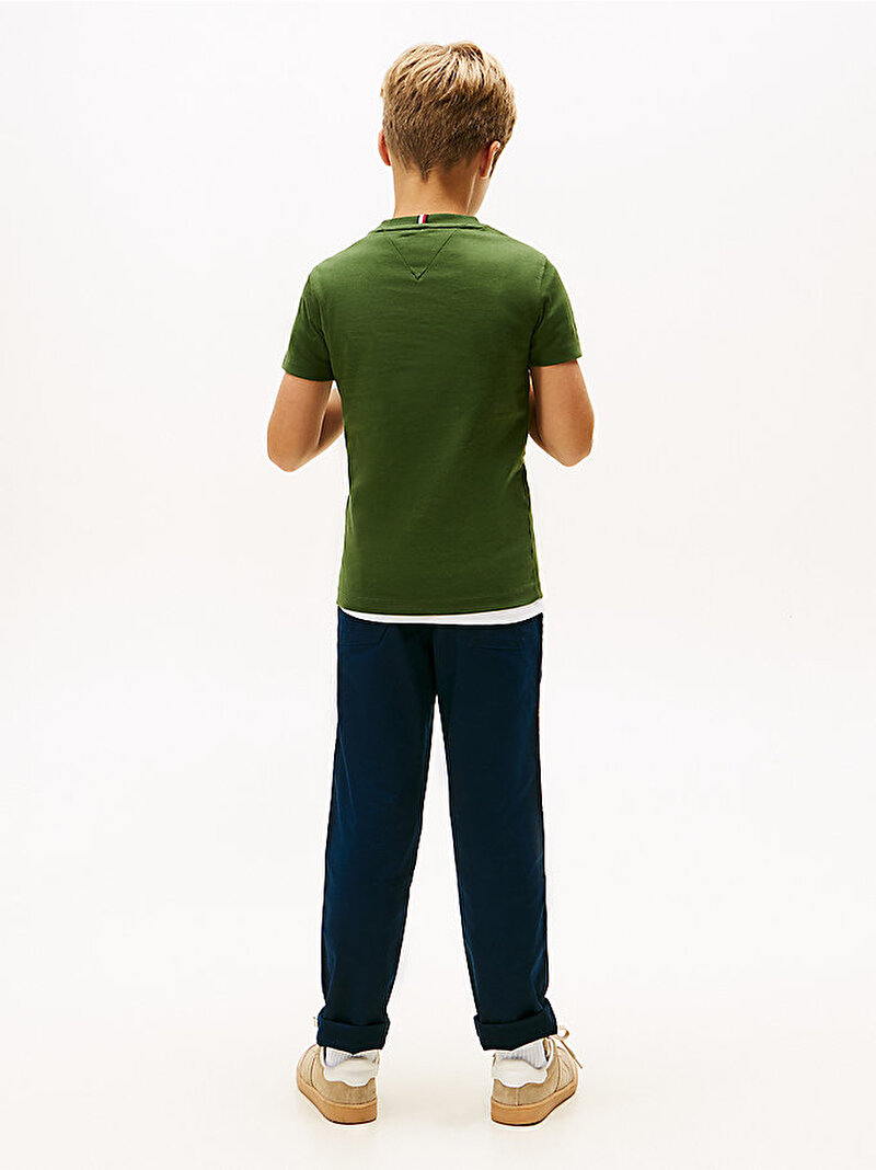 Erkek Çocuk Tommy Icons Interlock T-shirt Yeşil KB0KB10360L01