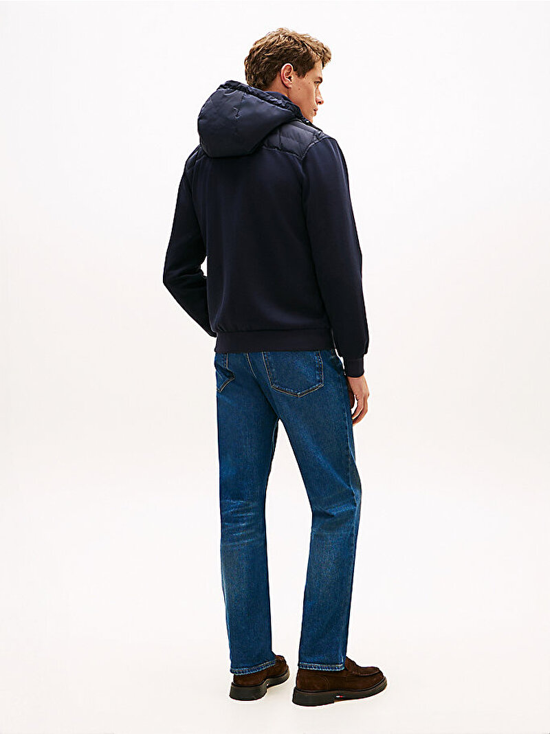 Erkek Mix Media Hooded Sweatshirt Lacivert MW0MW40050DW5