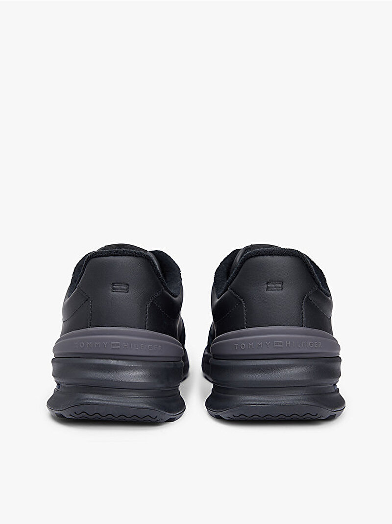 Erkek Retro Runner Mix Leather Sneaker Siyah FM0FM05721BDS