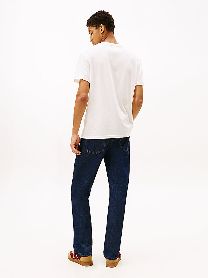 Erkek TJM Ragular Center Flag T-shirt Beyaz DM0DM22317YBH