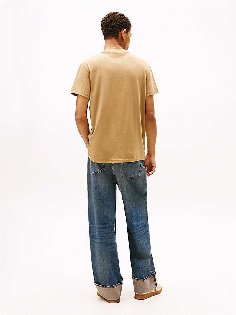 Erkek TJM Slim Linear T-shirt Bej DM0DM21780AEN