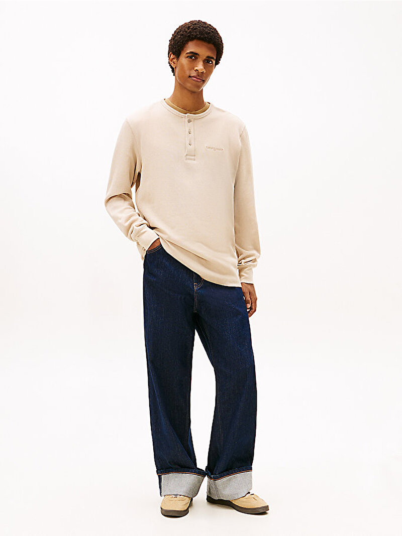 Erkek TJM Slim Waffle T-shirt Bej DM0DM21812ABY