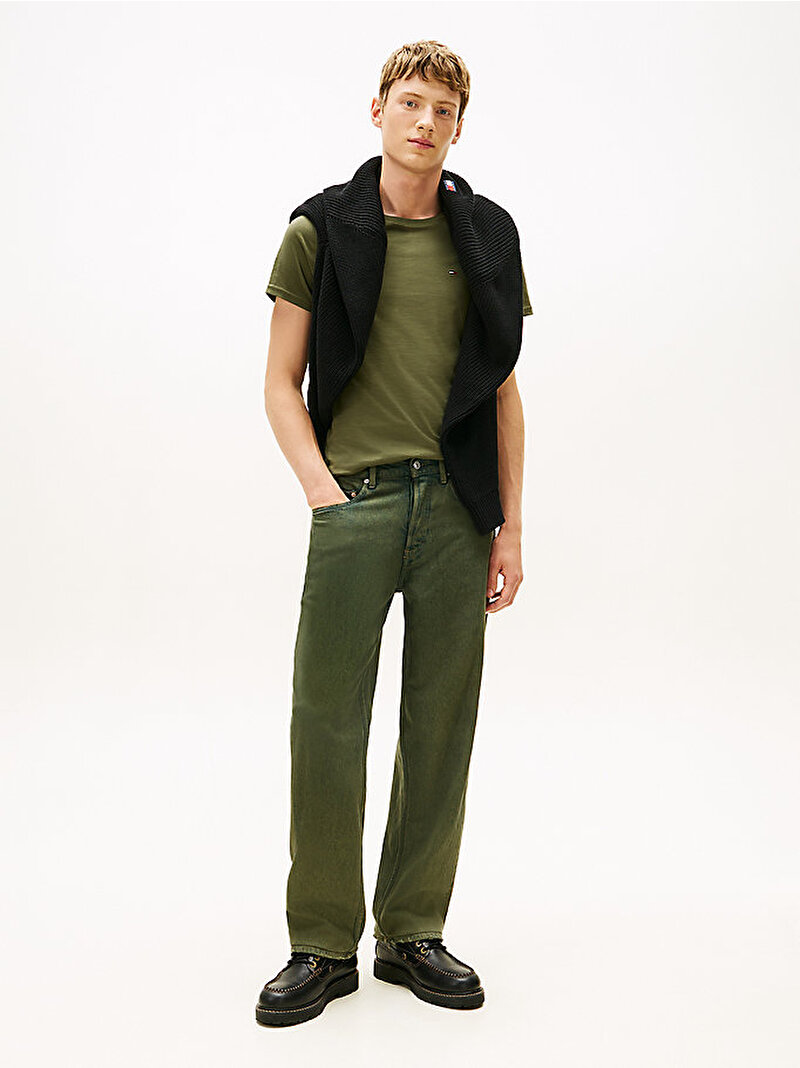 Erkek TJM Xslim Jersey T-shirt Yeşil DM0DM04411GY1