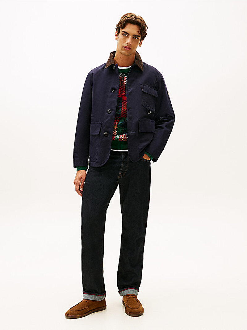 Erkek Waxed Barn Ceket Lacivert MW0MW41925DW5