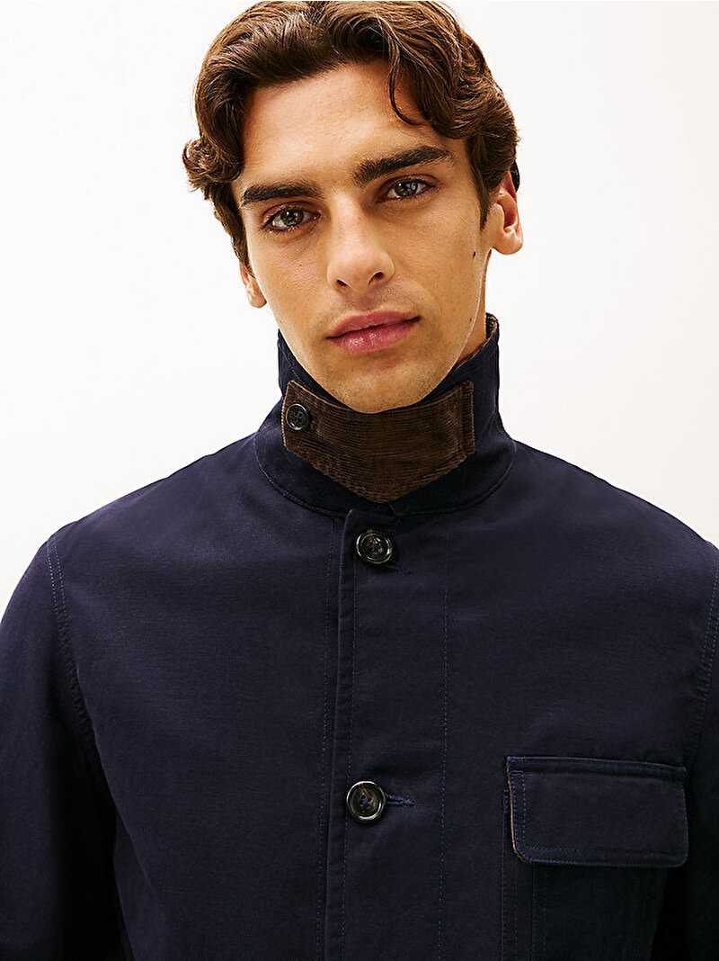 Erkek Waxed Barn Ceket Lacivert MW0MW41925DW5