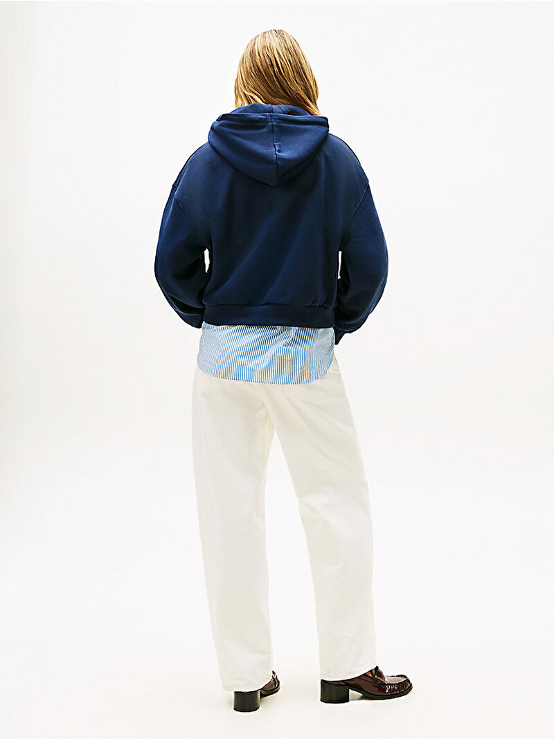 Kadın Corp Logo Modern Hoodie Lacivert WW0WW47832C1G