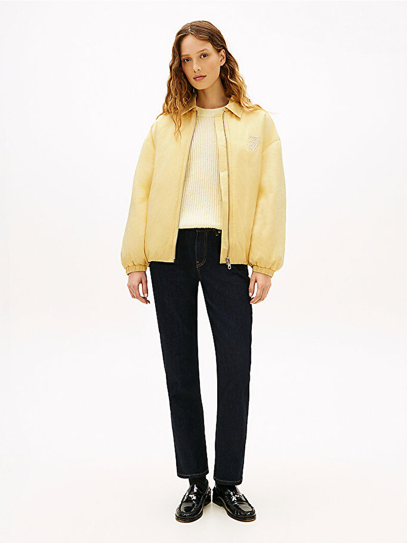 Kadın Padded Naylon Bomber Ceket Sarı WW0WW47744ZGI