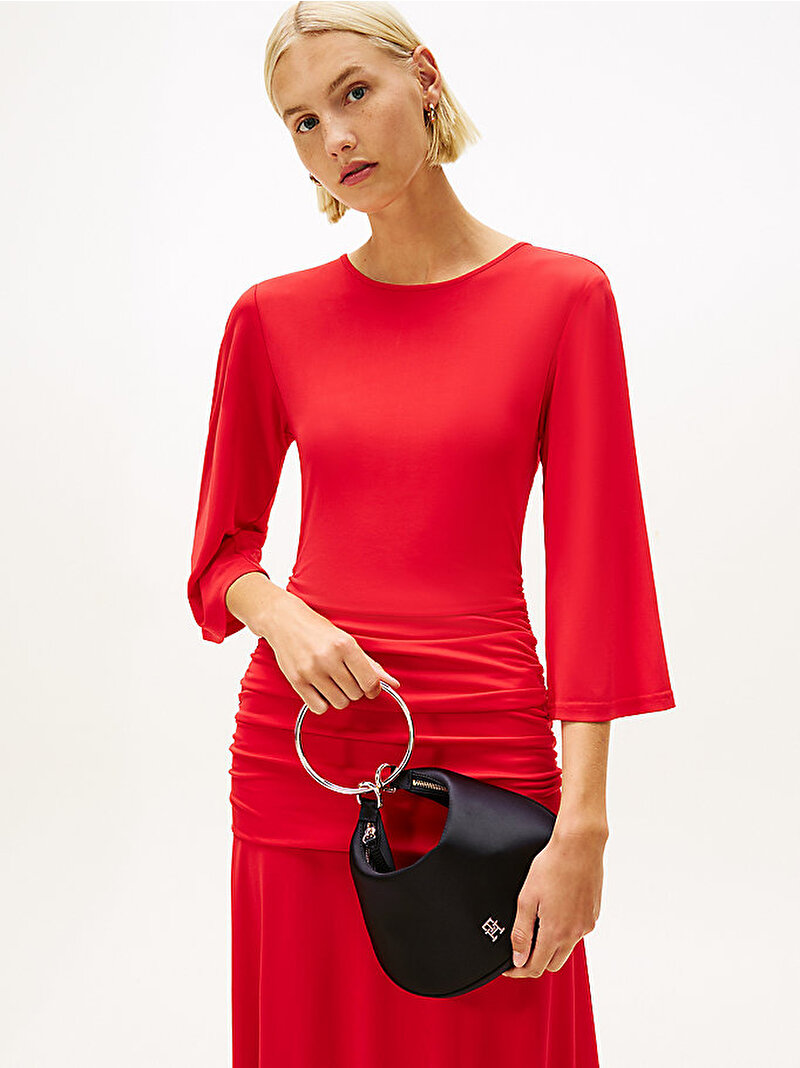 Kadın TH Bright Bracelet Hobo Çapraz Çanta Siyah AW0AW18236BDS