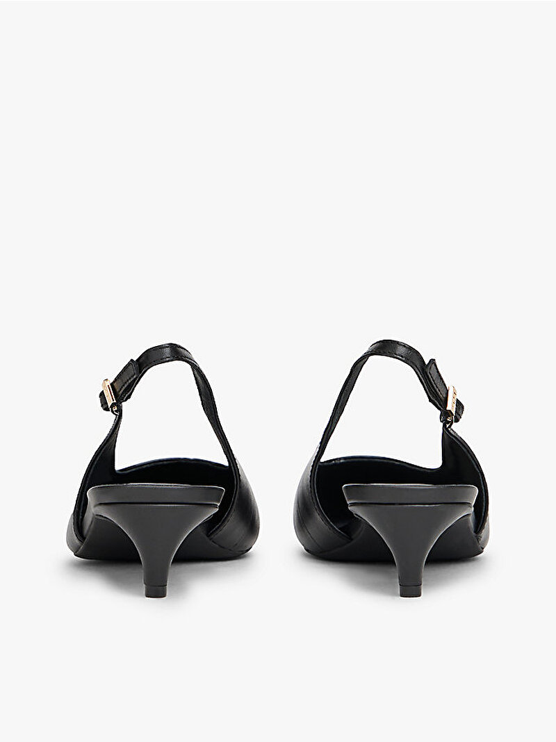 Kadın TH Buckle Slingback Topuklu Ayakkabı Siyah FW0FW09009BDS