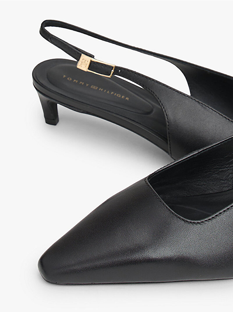 Kadın TH Buckle Slingback Topuklu Ayakkabı Siyah FW0FW09009BDS