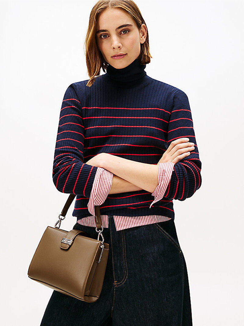 Kadın TH Heritage Mini Satchel Çanta Kahverengi AW0AW18286R07