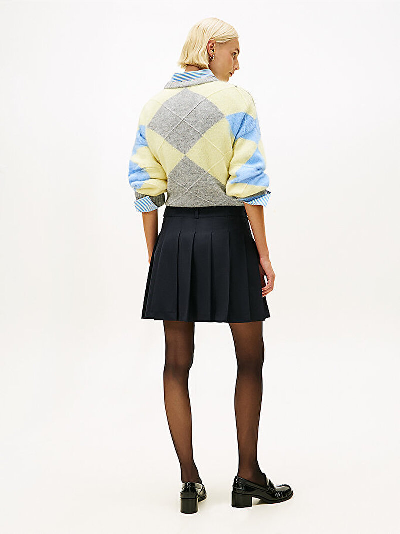 Kadın Timeless Wool Pleate Etek Lacivert WW0WW49393C1G