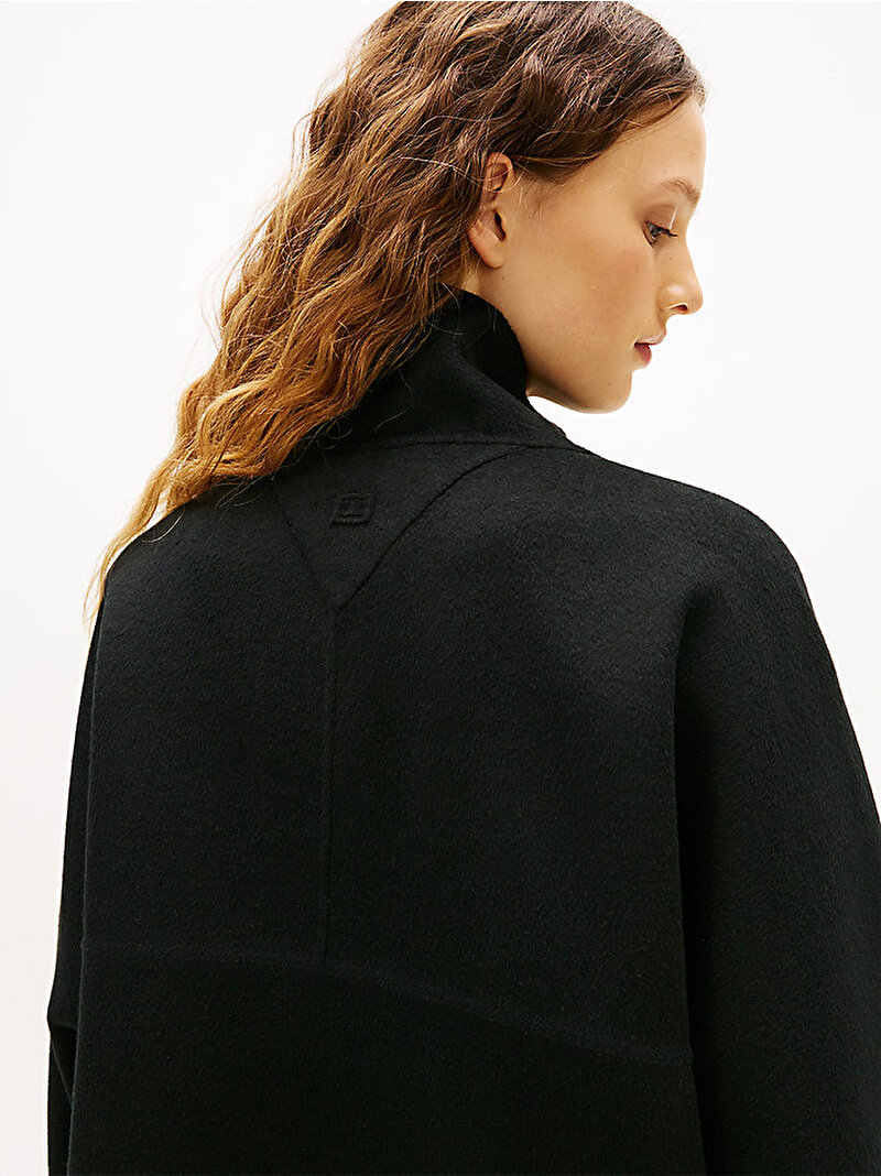 Kadın Wool Funnel Kaban Siyah WW0WW47758BDS