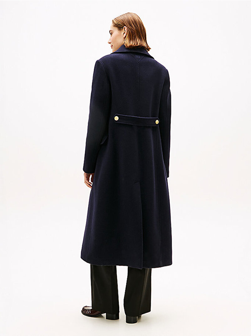 Kadın Wool Gold Button Kaban Lacivert WW0WW48415DW5