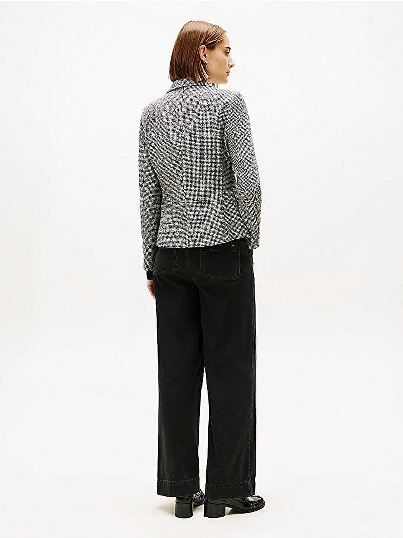 Kadın Wool Pattern Slim Blazer Gri WW0WW487860OD