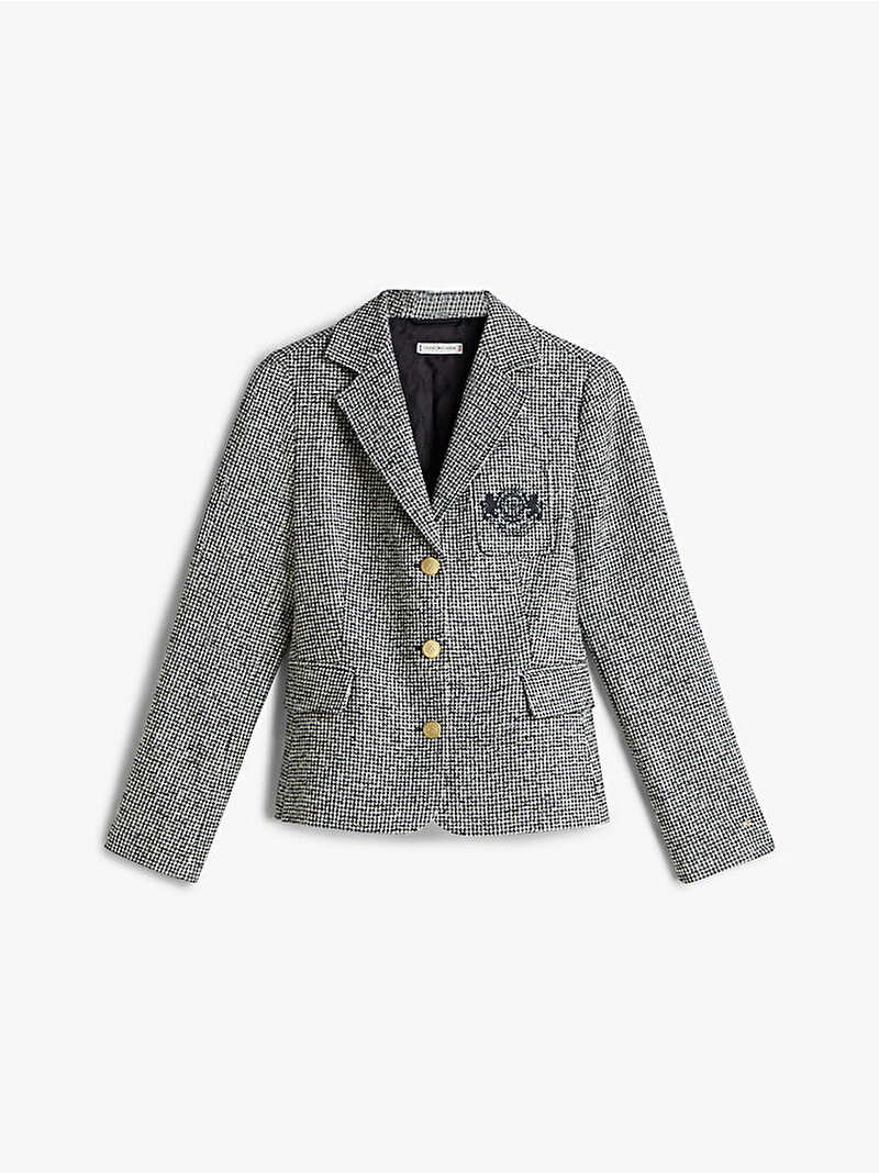 Kadın Wool Pattern Slim Blazer Gri WW0WW487860OD