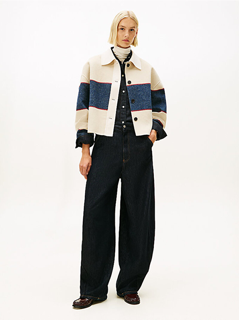 Kadın Wool Rugby Stripe Ceket Çok renkli WW0WW477430A4