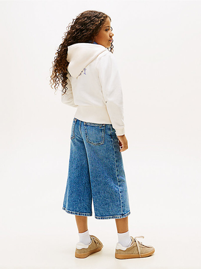 Kız Çocuk High Rib Sweatshirt Beyaz KG0KG08988YBH