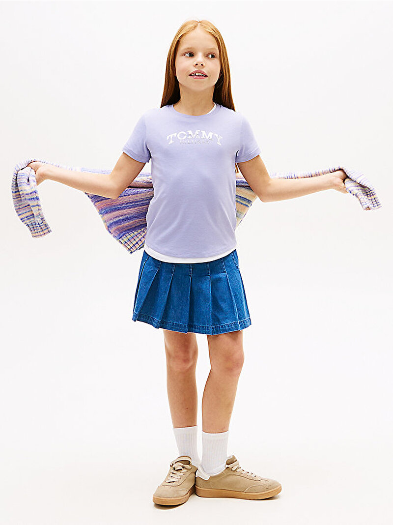 Kız Çocuk Tommy Foil T-shirt Mor KG0KG08974C5U