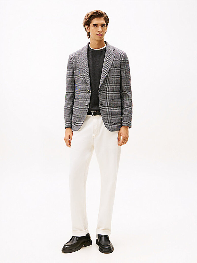 Erkek Glen Check Blazer Gri MW0MW407480MD
