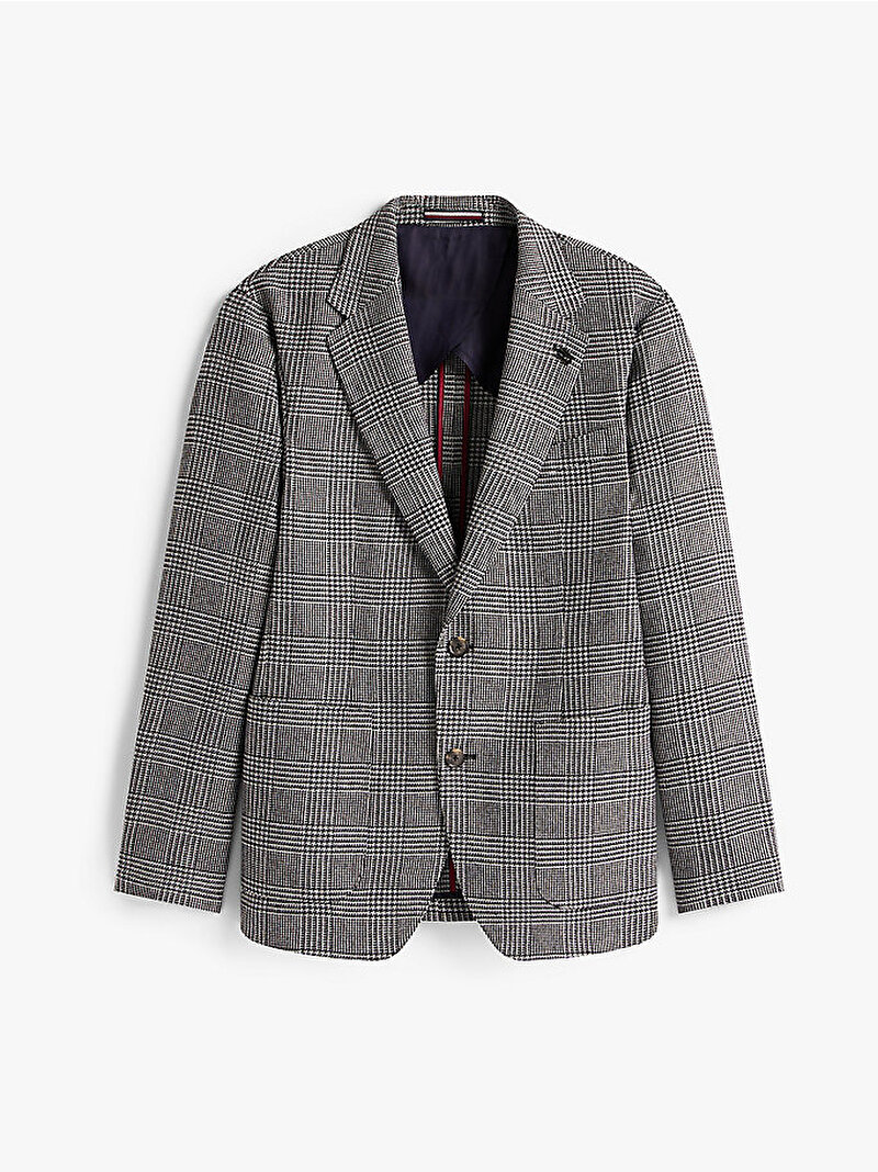 Erkek Glen Check Blazer Gri MW0MW407480MD