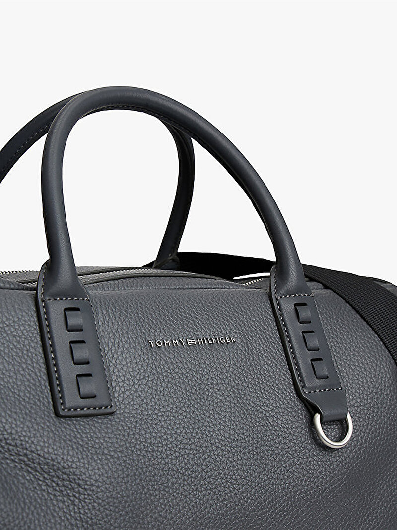 Erkek TH Premium Leather Duffle Çanta Gri AM0AM14035PSM