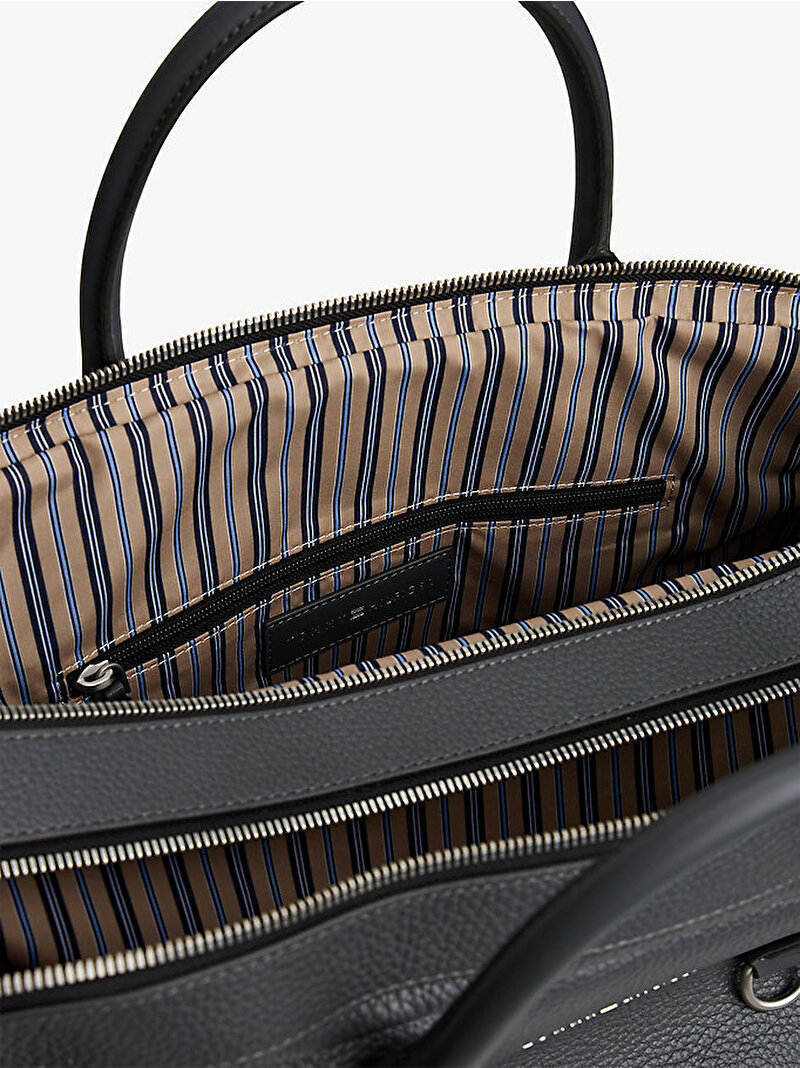 Erkek TH Premium Leather Duffle Çanta Gri AM0AM14035PSM