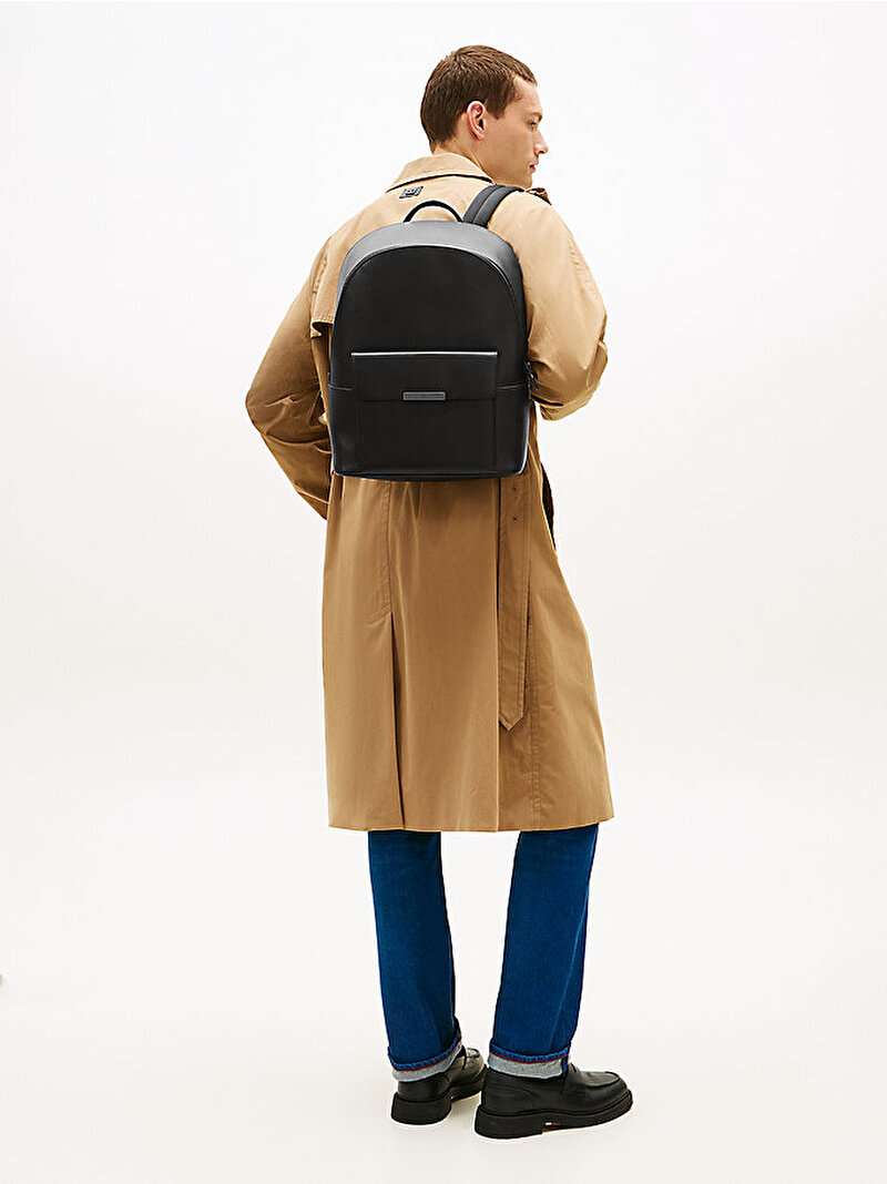 Erkek TH Business Leather Sırt Çantası Siyah AM0AM13981BDS