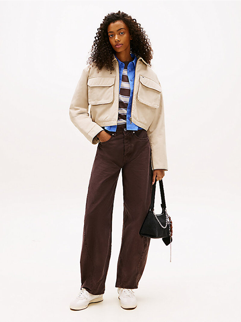 Kadın TJW Cropped Workwear Gömlek Ceket Bej DW0DW22534ABY