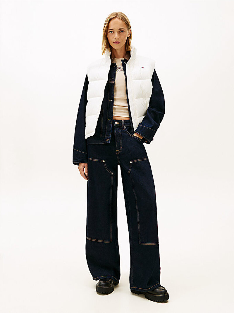 Kadın TJW Essential Puffer Yelek Beyaz DW0DW22037YBH