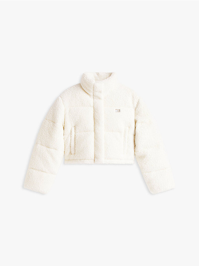 Kadın TJW Wool Boucle Puffer Mont Beyaz DW0DW22045YBH